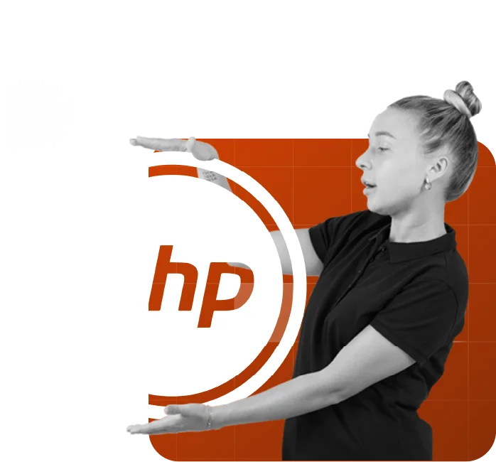 PHP logo represented by a girl