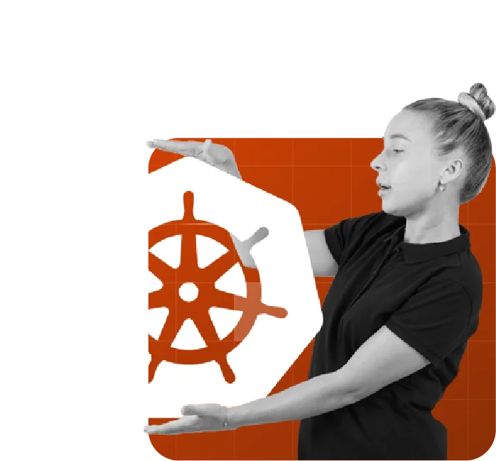 Kubernetes icon logo represented by a girl