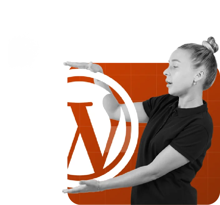 WordPress icon logo represented by a girl
