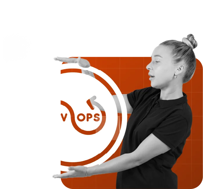 DevOps logo represented by a girl