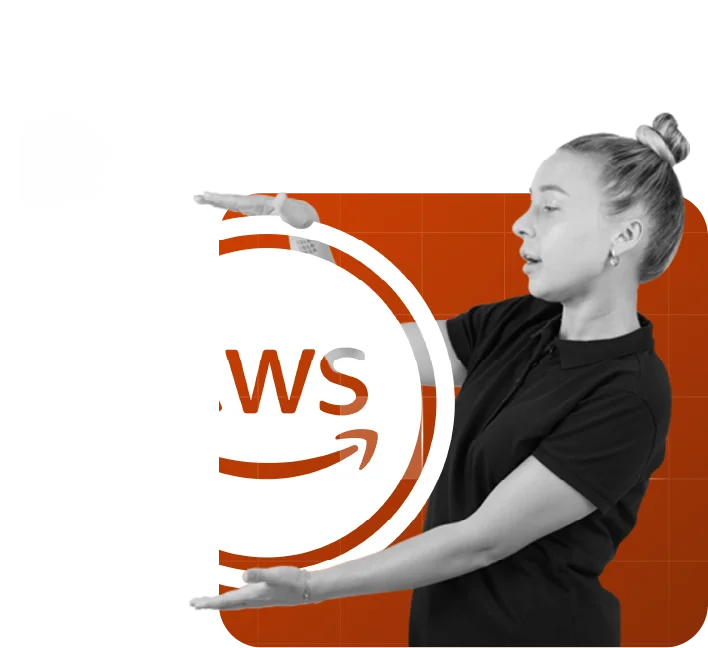 AWS icon logo represented by a girl