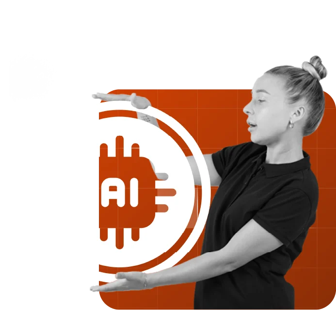 AI icon logo represented by a girl