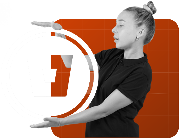 Girl image holding Bitbucket icon in her hands