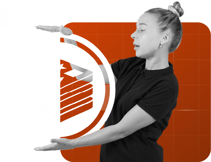 Girl image holding Redis icon in her hands